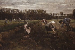 Récolte de pommes de terre à Barbizon
