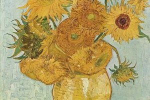 Vase avec douze tournesols