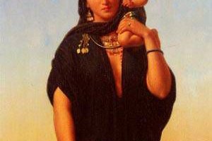 Femme fellah portant un enfant