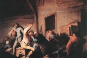 Paysans faisant la fête dans une taverne