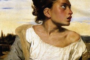 Jeune orpheline au cimetière