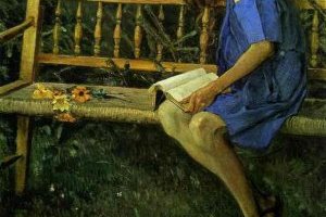 Portrait de Natasha Nesterova (Sur un banc de jardin)